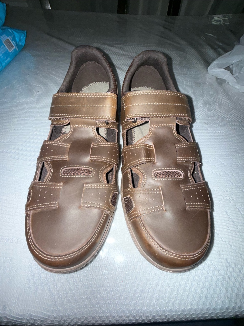 Dunham Men's Brown Leather Fisherman Sandals